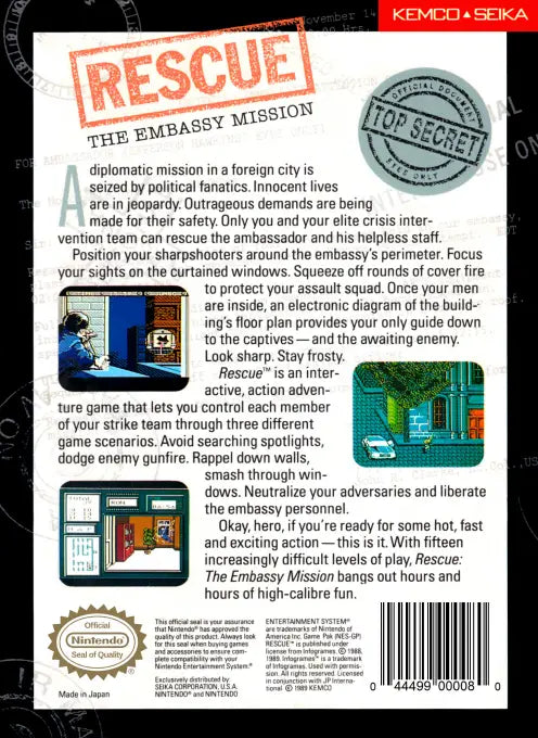 Rescue: The Embassy Mission (Nintendo NES)