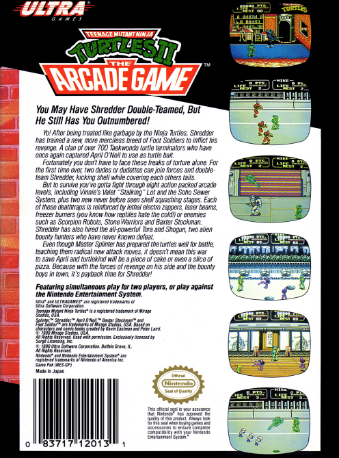 Teenage Mutant Ninja Turtles II: The Arcade Game (Nintendo NES)