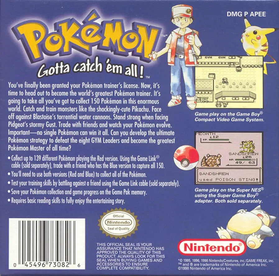 Pokémon Blue Version (Nintendo Game Boy)
