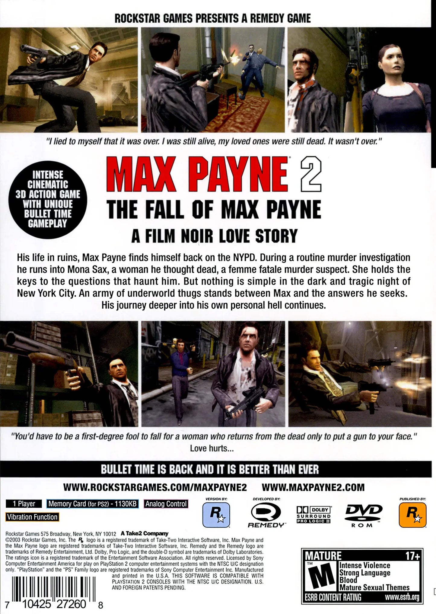 Max Payne 2: The Fall of Max Payne (PlayStation 2)