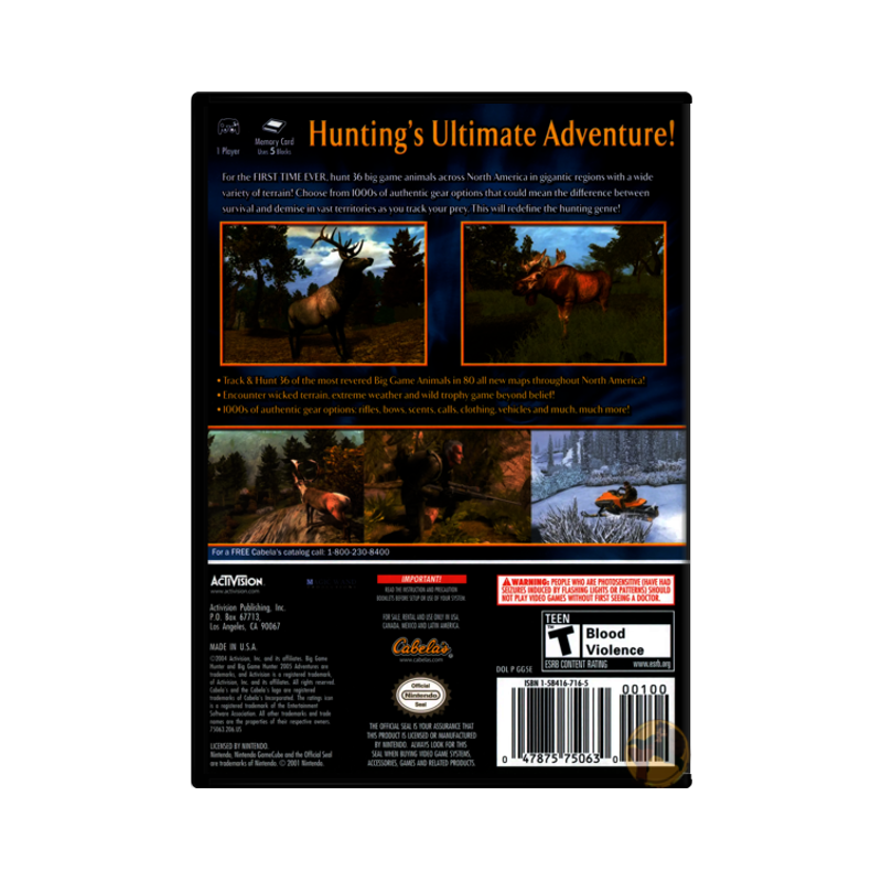 Cabela's Big Game Hunter 2005 Adventures (Nintendo GameCube)