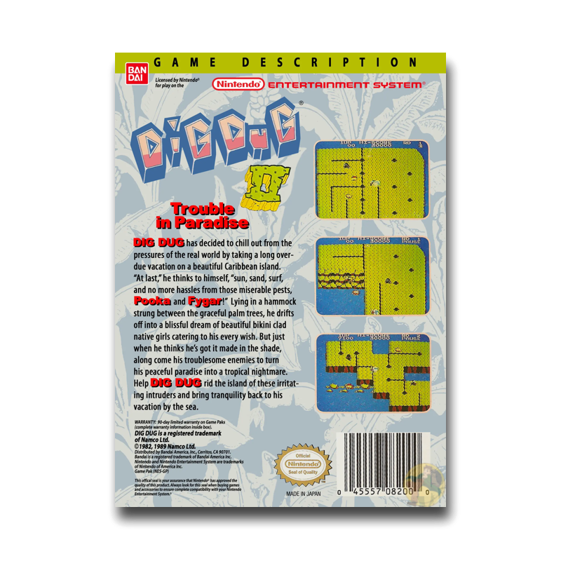 Dig Dug II: Trouble in Paradise (Nintendo NES)