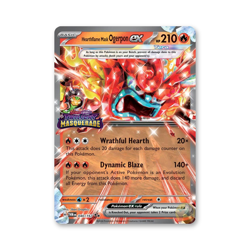 Hearthflame Mask Ogerpon ex (Twilight Masquerade Stamp) - 040/167 (Twilight Masquerade) (Copy)