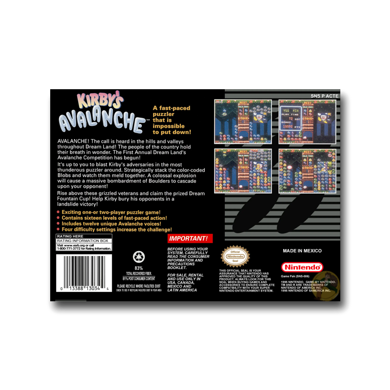 Kirby's Avalanche (Nintendo SNES)
