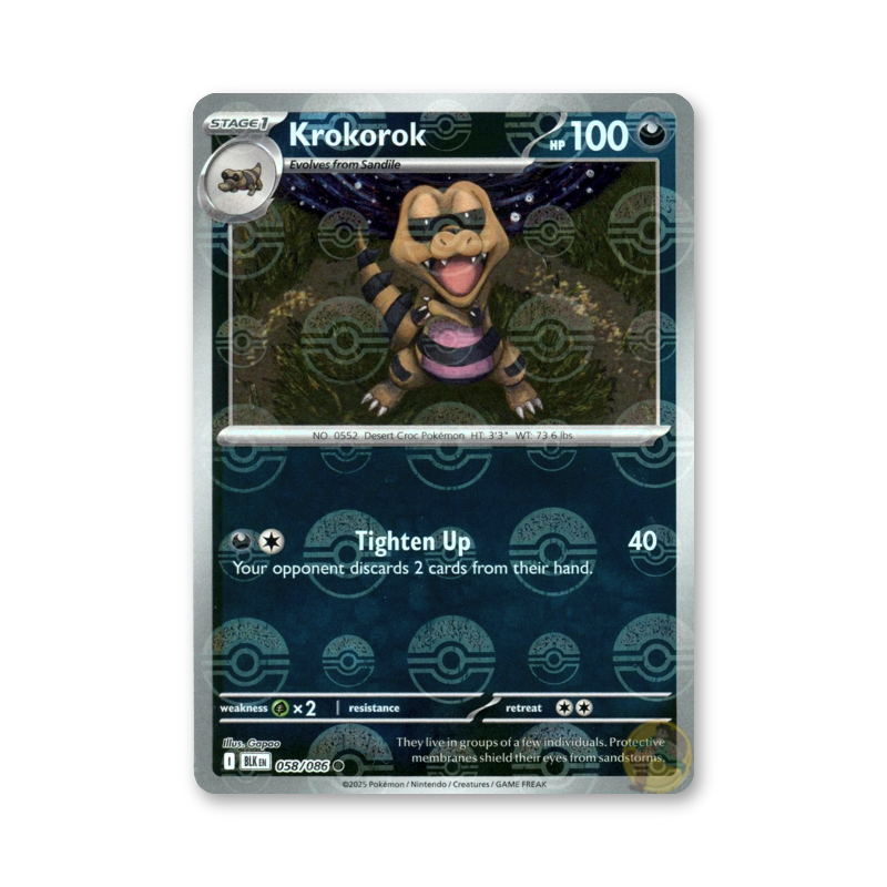 Krokorok (Poke Ball Pattern) - 058/086 (Black Bolt)