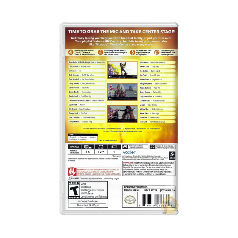 Let's Sing: Country (Nintendo Switch)