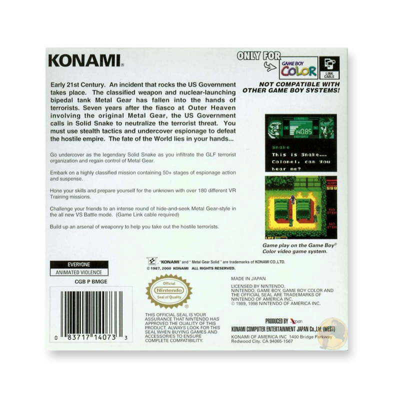 Metal Gear Solid (Nintendo Game Boy Color)