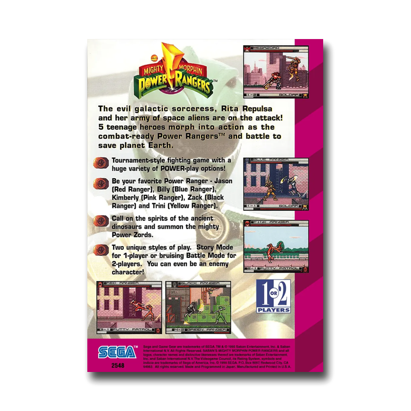 Mighty Morphin Power Rangers (Sega Game Gear)