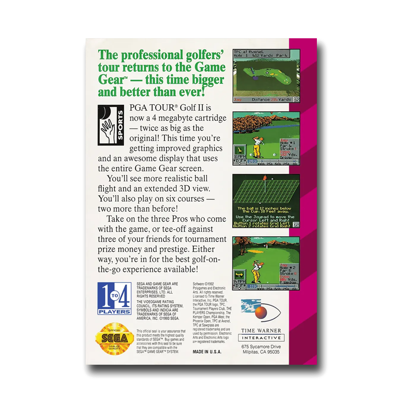 PGA Tour Golf II (Sega Game Gear)