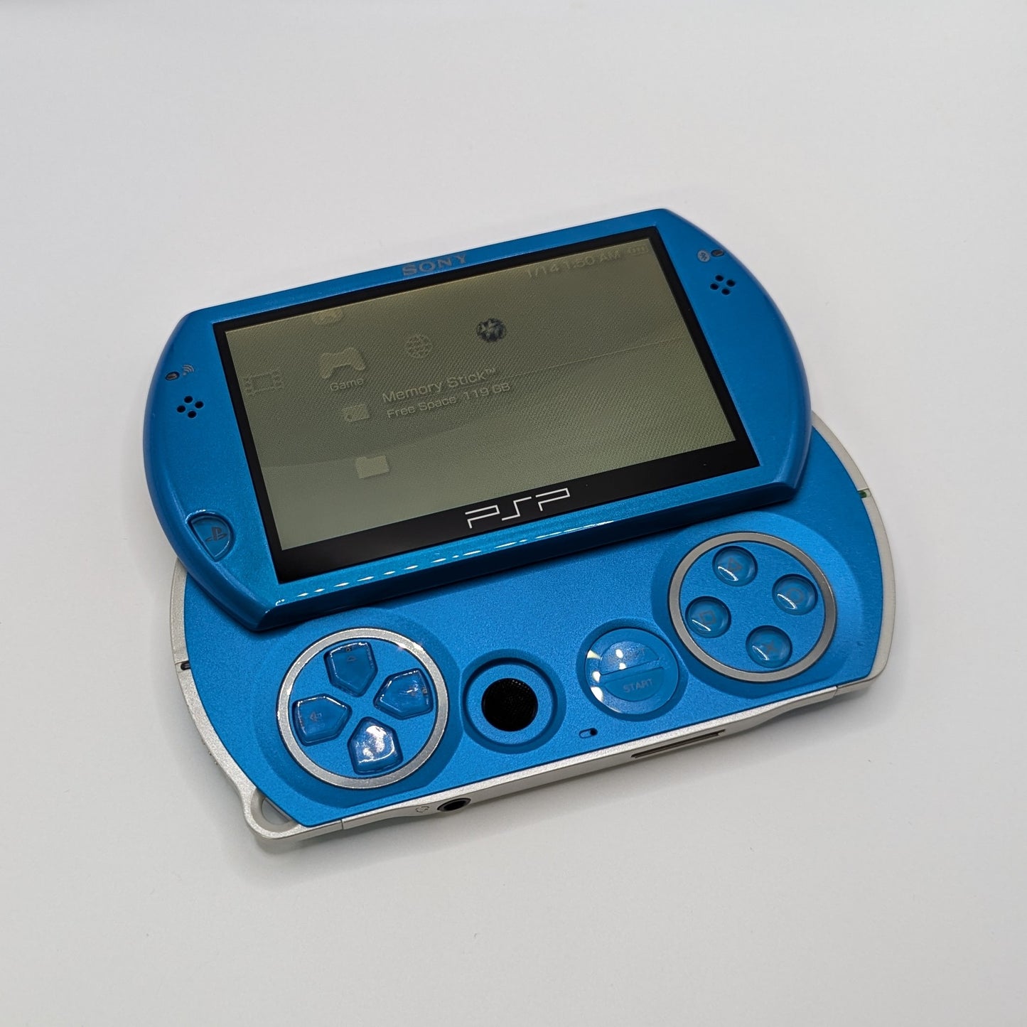 PlayStation PSP Go System - Blue 128GB (Reshelled, New Screen, Modded)