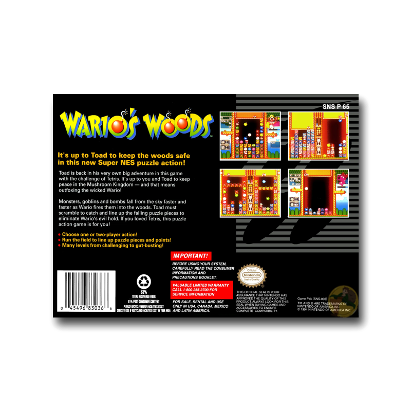 Wario's Woods (Nintendo SNES)