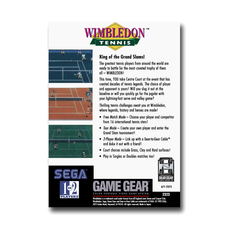 Wimbledon Tennis (Sega Game Gear)