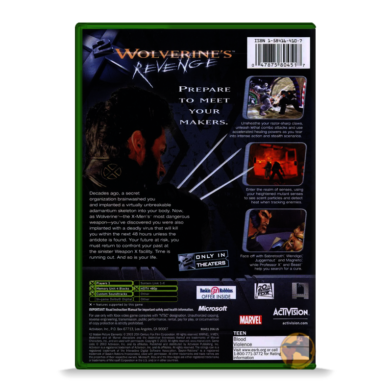X2: Wolverine's Revenge (Microsoft Xbox)