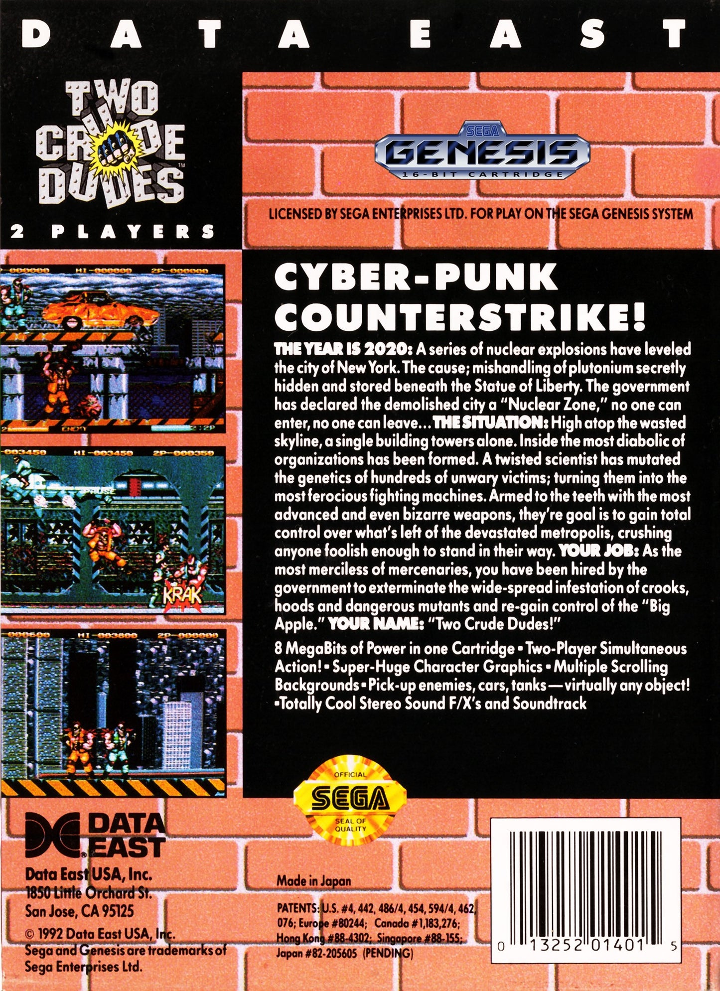 Two Crude Dudes (Sega Genesis)