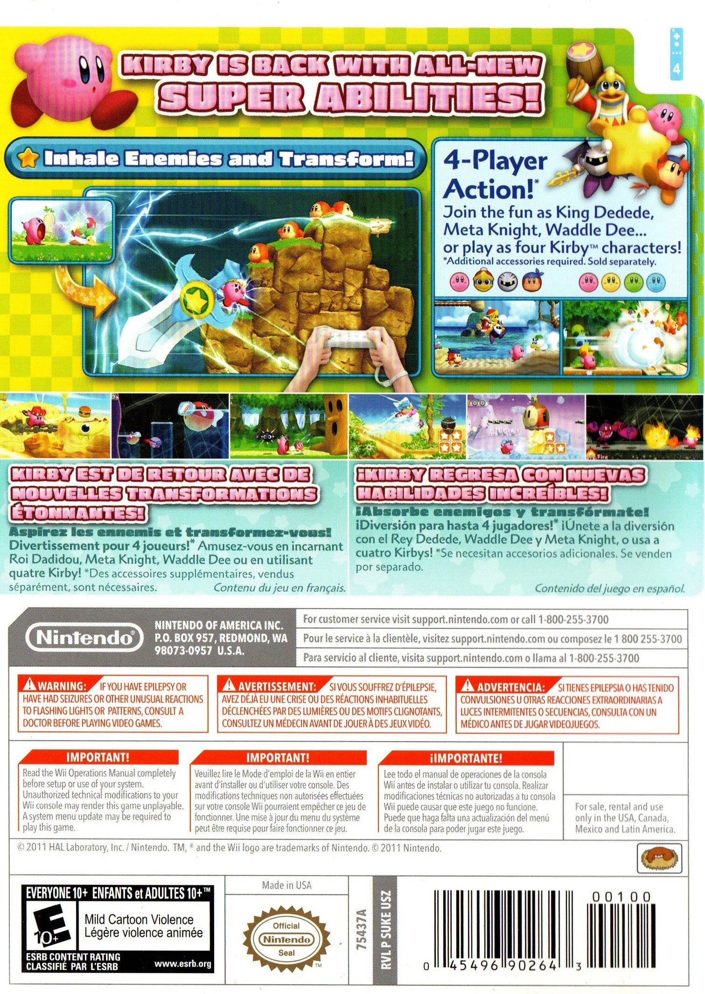 Kirby's Return to Dream Land (Nintendo Wii, 2011)