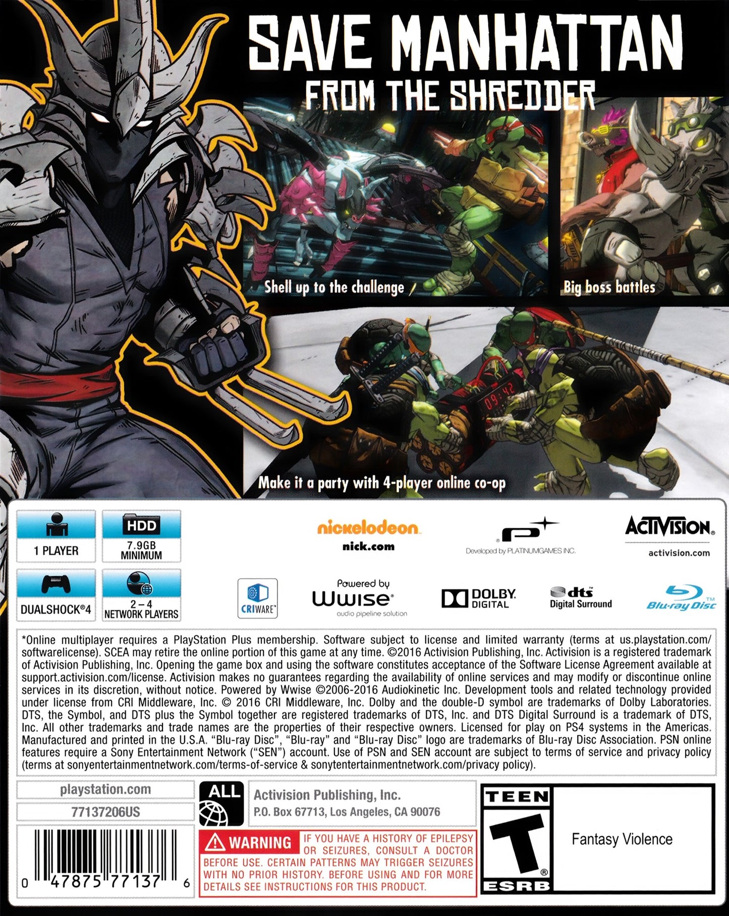 Teenage Mutant Ninja Turtles: Mutants in Manhattan (PlayStation 4)