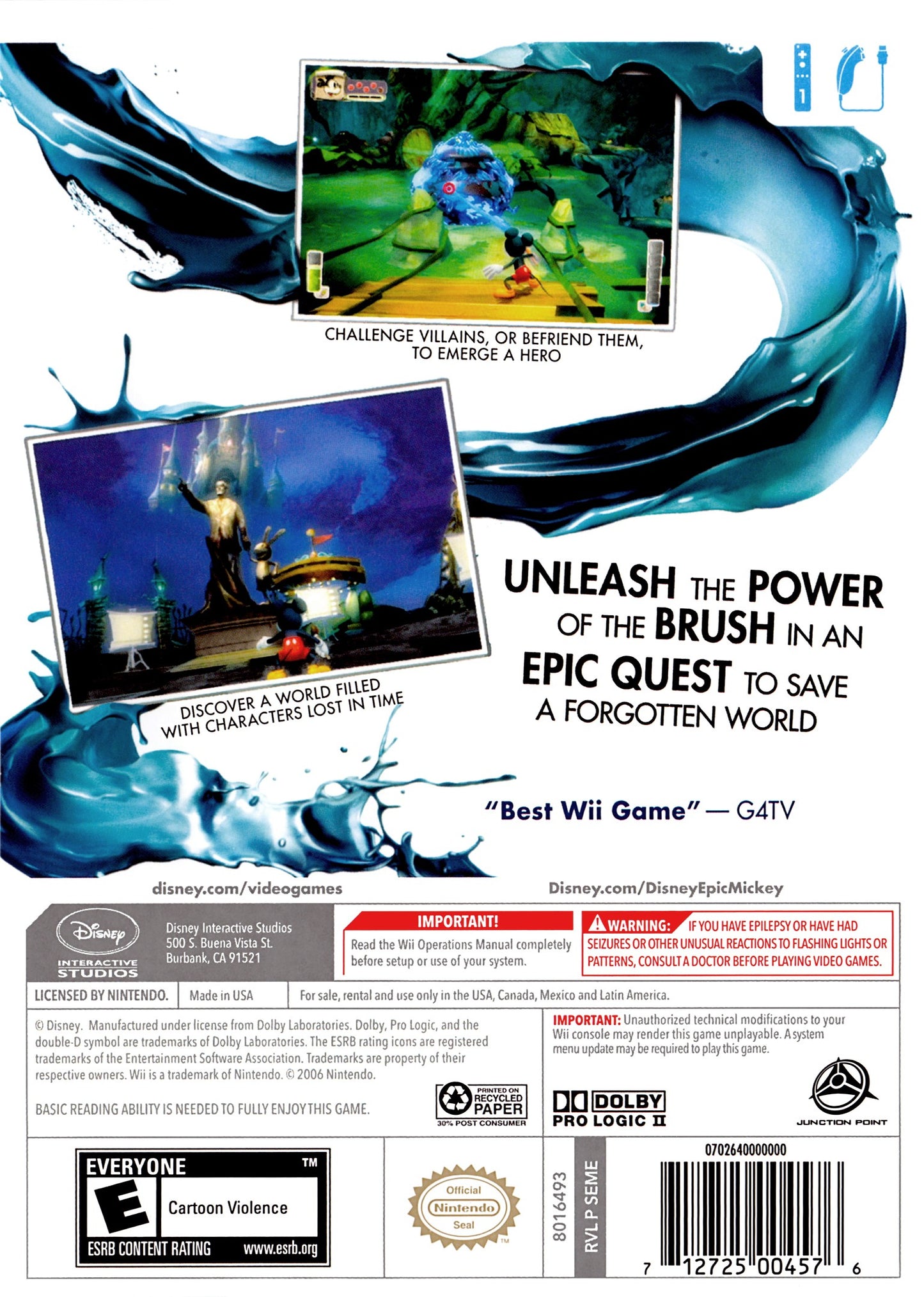 Disney Epic Mickey (Nintendo Wii)