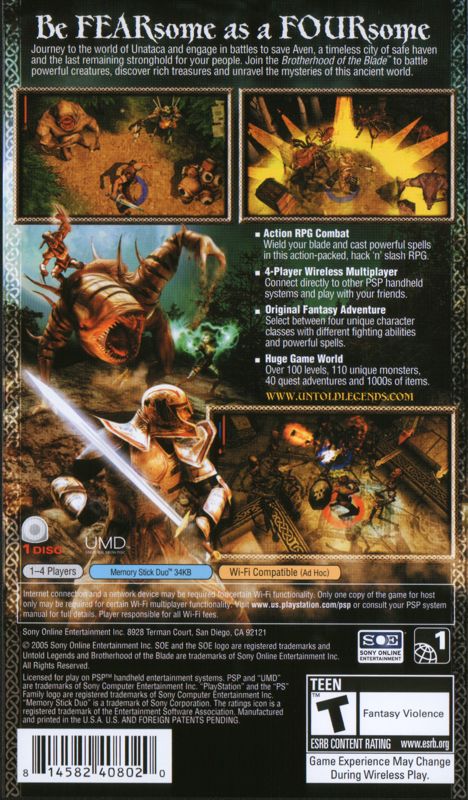 Untold Legends: Brotherhood of the Blade [Greatest Hits] (PlayStation Portable)