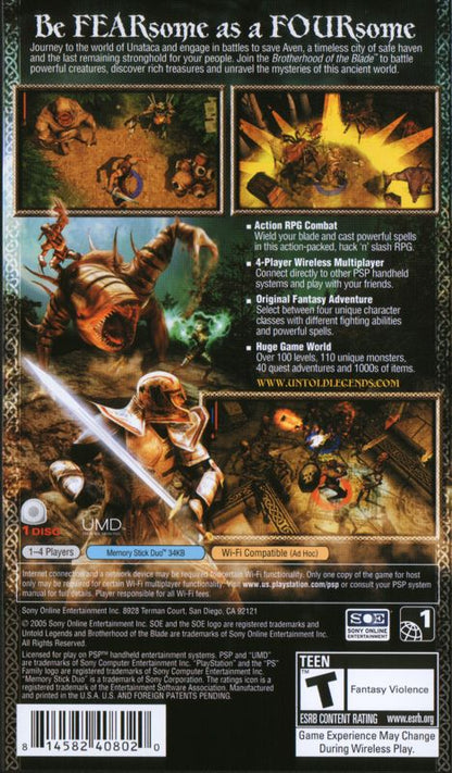 Untold Legends: Brotherhood of the Blade [Greatest Hits] (PlayStation Portable)