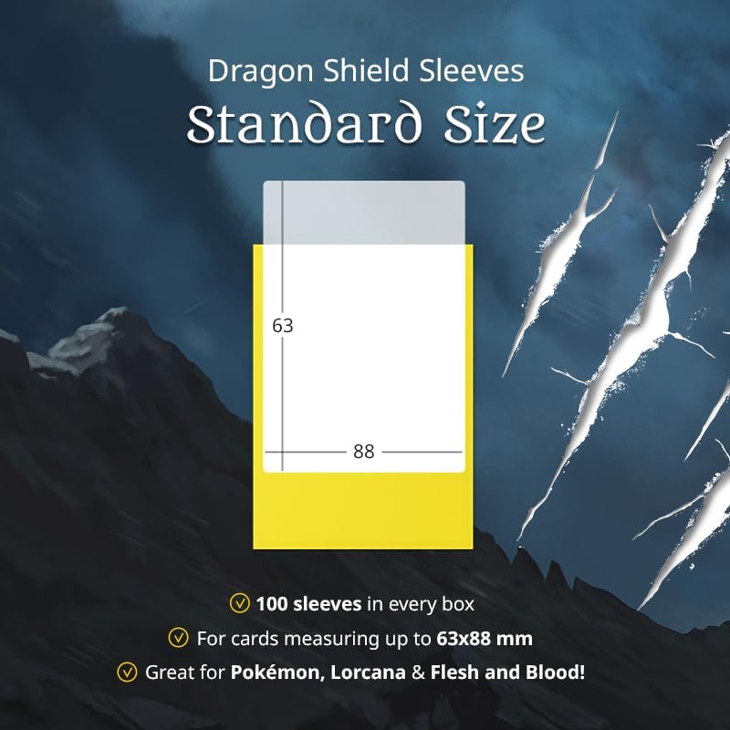 Dragon Shield Sleeves: Standard Matte - 100 CT | Compatible with Pokemon, Flesh & Blood, One Piece & Magic the Gathering