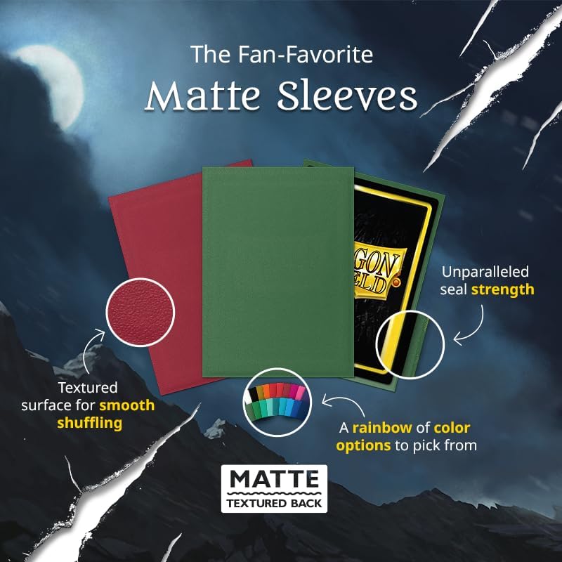 Dragon Shield Sleeves: Standard Matte - 100 CT | Compatible with Pokemon, Flesh & Blood, One Piece & Magic the Gathering