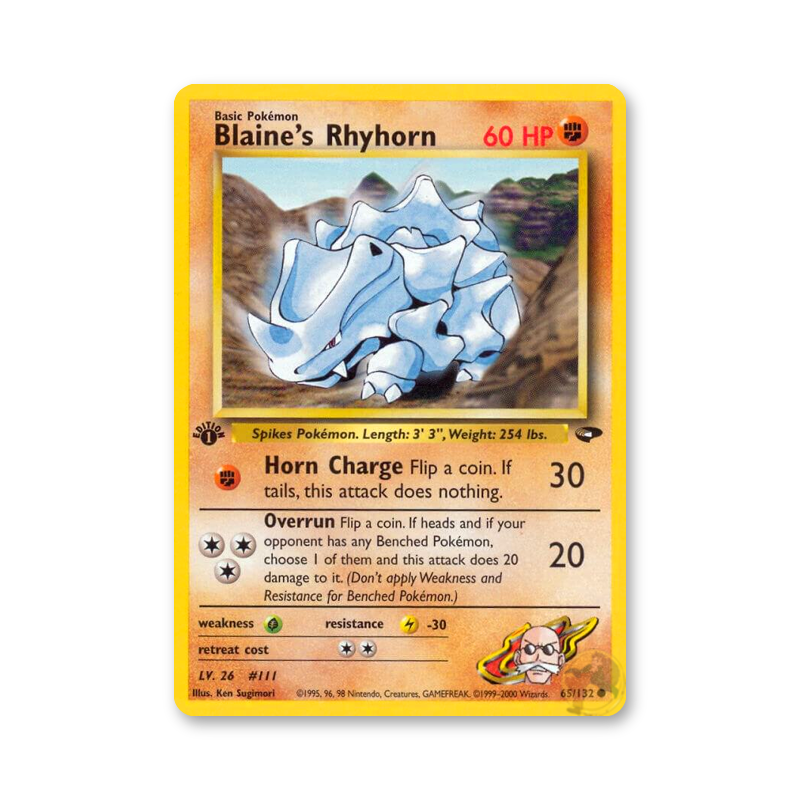 Blaine's Rhyhorn - 65/132 (Gym Challenge 1st Edition)