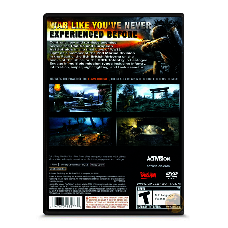 Call of Duty: World at War - Final Fronts (PlayStation 2)