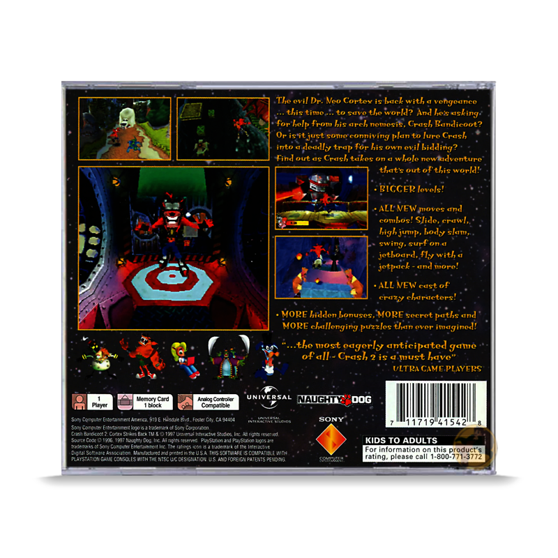 Crash Bandicoot 2: Cortex Strikes Back [Greatest Hits] (PlayStation 1)