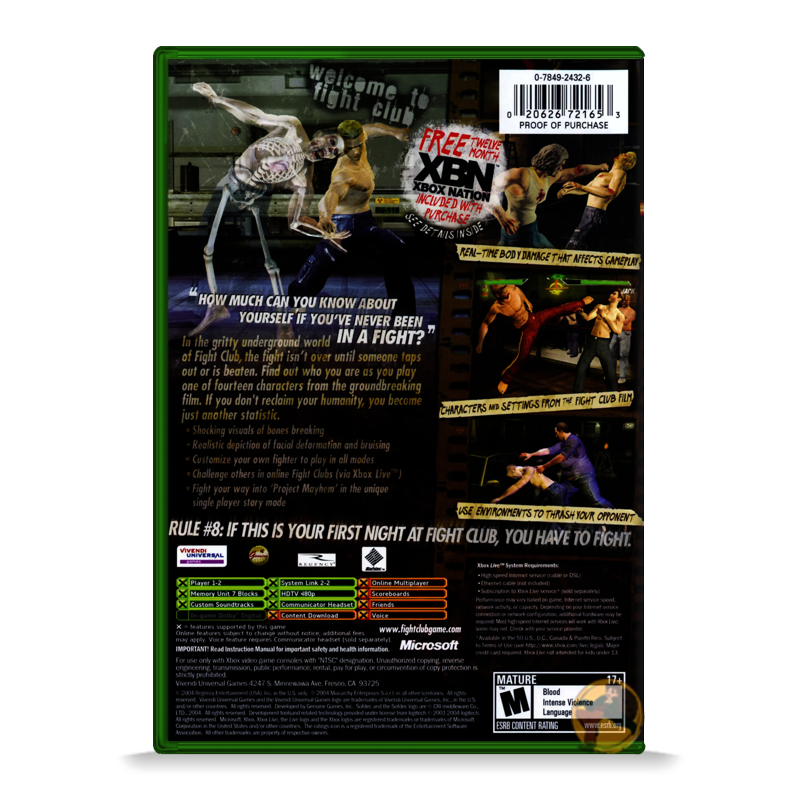 Fight Club (Microsoft Xbox) Spanky's Loot Stash Fight Club (Microsoft Xbox) Spanky's Loot Stash