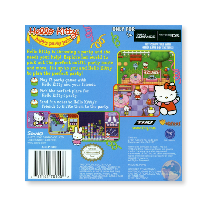 Hello Kitty: Happy Party Pals (Nintendo Game Boy Advance)
