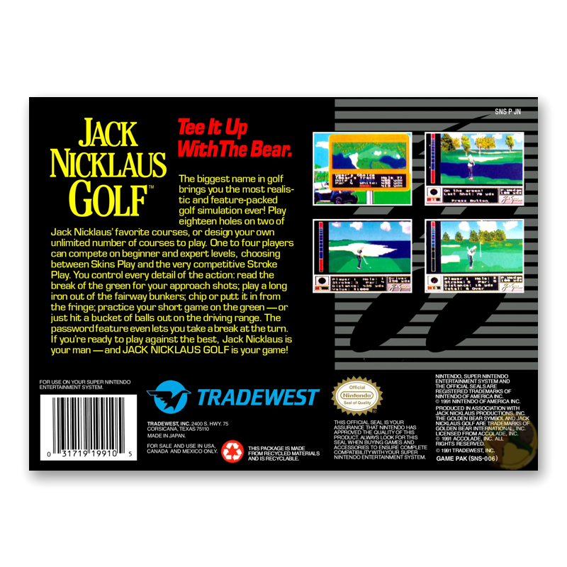 Jack Nicklaus Golf (Nintendo SNES)