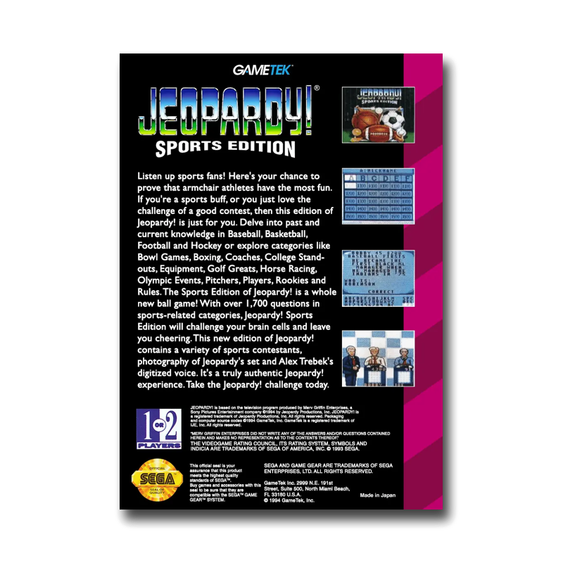 Jeopardy! Sports Edition (Sega Game Gear)