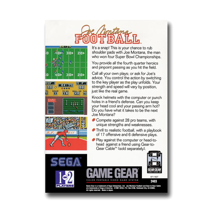 Joe Montana Football (Sega Game Gear)