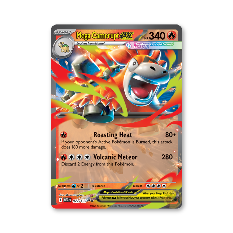 Mega Camerupt ex - 022/132 (Mega Evolution Base Set)