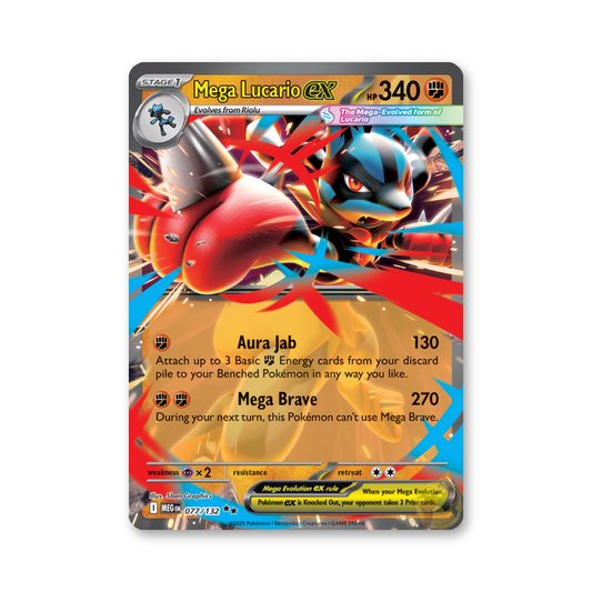 Mega Lucario ex - 077/132 (Mega Evolution Base Set)