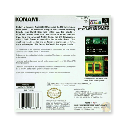 Metal Gear Solid (Nintendo Game Boy Color)