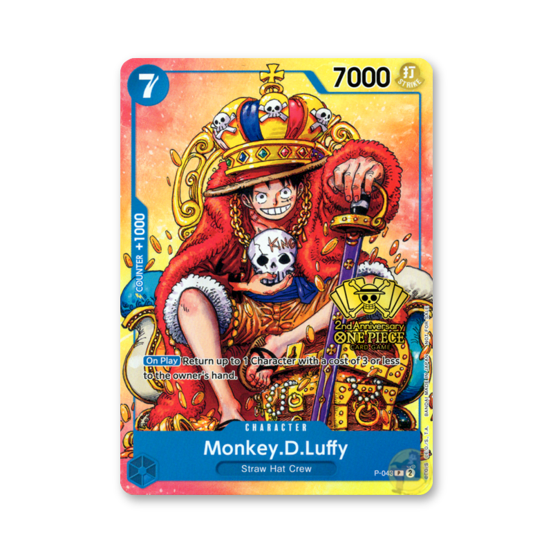 Monkey D. Luffy (2nd Anniversary Stamped Promo) - P-043 (One Piece Promotion Cards)