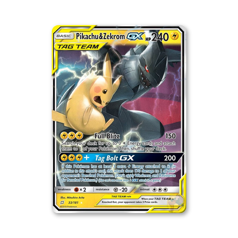 Pikachu & Zekrom GX - 33/181 (Team Up)