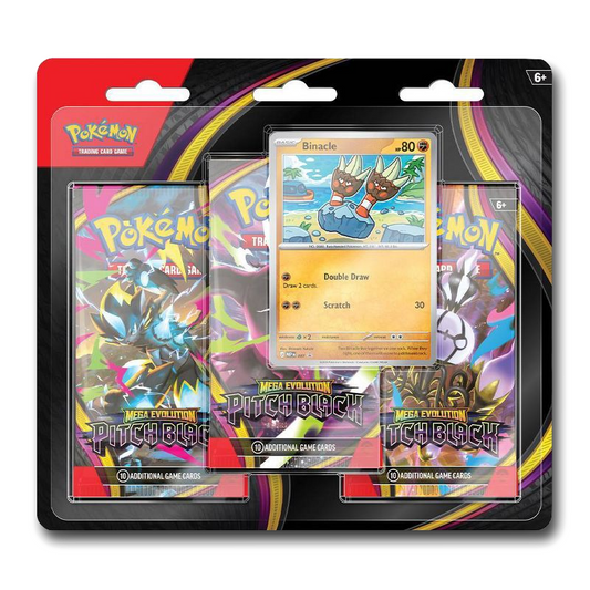 Pokémon TCG: Mega Evolution - Pitch Black Three Pack Blister (Styles May Vary)