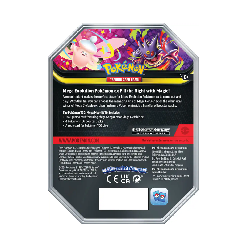Pokémon TCG: Mega Moonlit Tin (Styles May Vary)