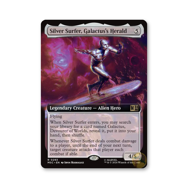 Silver Surfer, Galactus's Herald (Extended Art) - 0293 (Commander: Marvel Super Heroes)