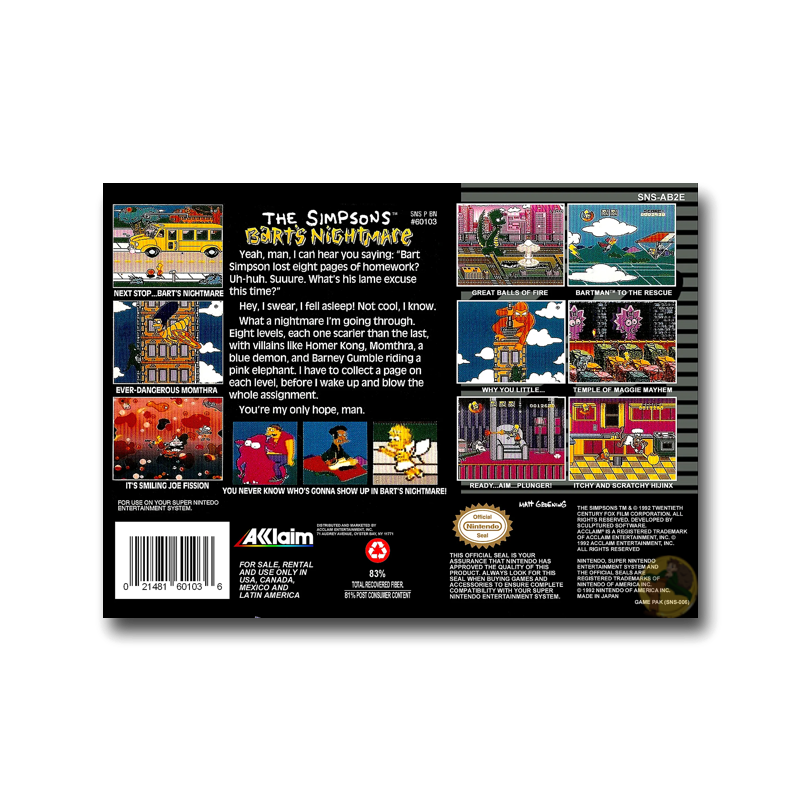 Simpsons: Bart's Nightmare (Nintendo SNES)
