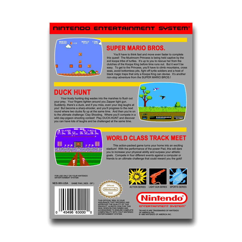 Super Mario Bros. - Duck Hunt - World Class Track Meet (Nintendo NES)