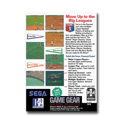 The Major's Pro Baseball (Sega Game Gear)