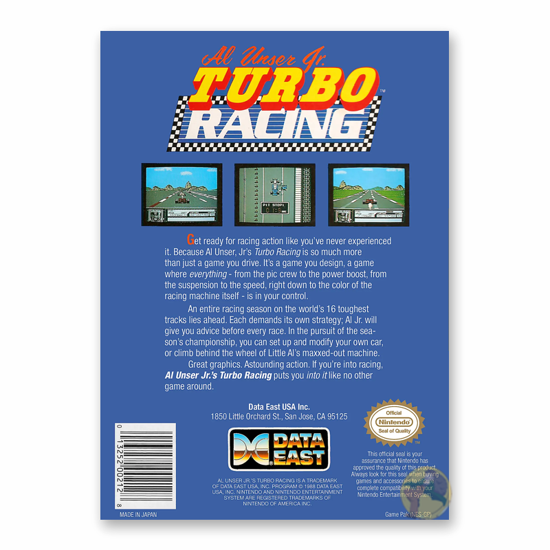 Al Unser Jr. Turbo Racing (Nintendo NES)