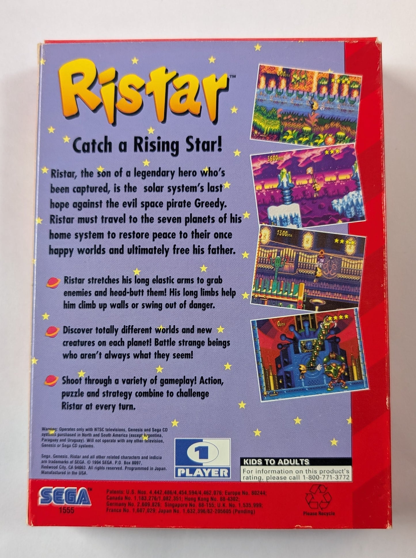 Ristar [Cardboard Box] (Sega Genesis)
