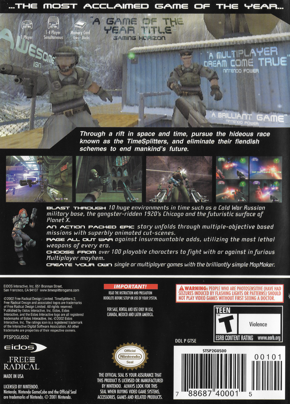 Timesplitters 2 [Player's Choice] (Nintendo GameCube)